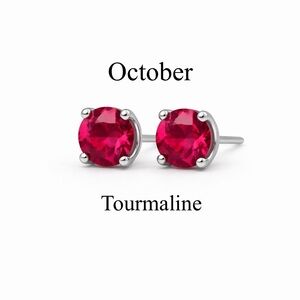 3mm Pink Tourmaline Stud Earrings | October Birthstone